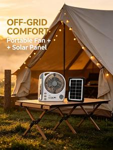 Caja de Regalo con Oferta Exclusiva: Ventilador Eléctrico, Circulador de Aire, Ventilador Doméstico con Panel Solar para el Hogar - Product Image 1