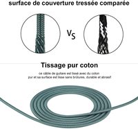 Manufacturer OEM 1M 3M Woven Braided 6.35MM to 6.35mm Electric Instrument Cables for Guitar High Quality