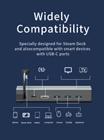 Station d'accueil Steam Deck support de Base TV 5 en 1 Station d'accueil en aluminium support dock 60Hz HD-MI compatible USB-C pour Console Steam Deck