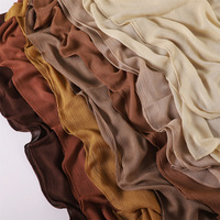 Sharut Vente en Gros Personnalisable Grande Taille Léger Doux Coton Uni Hijab Châle Musulman Femme Rayonne Modal Froissé Écharpe Hijab