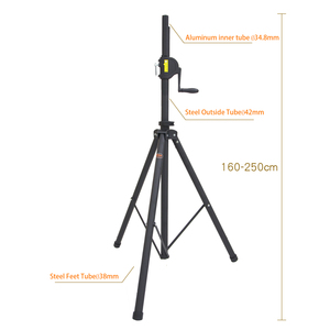 WP-162B Height adjustable Crank aluminum <b>Speaker</b> <b>Stand</b> with Single Telescoping Leg - Product Image 2