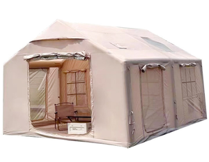 Tente <span class=keywords><strong>de</strong></span> camping gonflable à revêtement noir, pare-soleil imperméable et résistant aux UV avec tissu Oxford renforcé et crête - Product Image 1