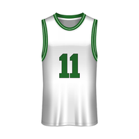 Jersey Basket Kualitas Tinggi Cepat Kering Ukuran XL Desain Kustom Kaos Sublimasi untuk Musim Panas Siap Pakai dengan Logo