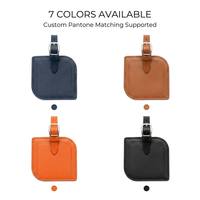 Étiquette de bagage en cuir PU en gros pour valise, étiquette d'identification de bagage de voyage avec boucle métallique, logo personnalisé OEM