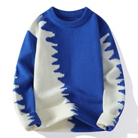 Pull-over en tricot personnalisé avec logo pour homme, motif jacquard, streetwear, col rond, pull chaud en tricot pour l'hiver
