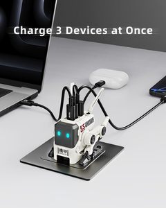 Cargador USB C GravaStar 65W Alpha65 Robot, Cargador <span class=keywords><strong>GaN</strong></span> Rápido, Adaptador Plegable de 3 Puertos, Cargador USB C Compacto y Plegable - Product Image 3