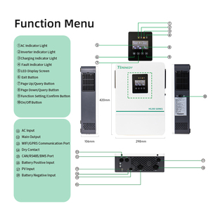 Biến tần năng lượng mặt trời lai sóng sin thuần 48V 6.2KW 6200W một pha 220/230V tích hợp <span class=keywords><strong>MPPT</strong></span> <span class=keywords><strong>100A</strong></span>, hoạt động cả lưới điện và ngoài lưới điện - Product Image 3