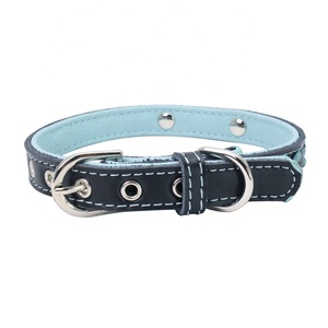 Collar para Mascotas de Cuero Genuino al por Mayor, Material de PU Suave, Lámina de Acero Inoxidable, Microfibra Tejida - Product Image 5