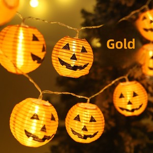 Guirlande lumineuse LED d'Halloween Citrouille Fantôme Crâne Chauve-souris Chat Noir Feuille d'érable à piles USB pour Fête Chambre Fenêtre Maison Hantée - Product Image 5