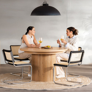 Tavolo da Pranzo Ovale Allungabile e Pieghevole <span class=keywords><strong>in</strong></span> <span class=keywords><strong>Legno</strong></span> Massello di Lusso Moderno, Design Nordico <span class=keywords><strong>per</strong></span> Cucina e Soggiorno - Product Image 6