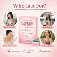 Bandes buccales de glutathion en gros, 30 unités, 300 mg, sans sucre, antioxydant, film de beauté soluble pour la distribution au détail