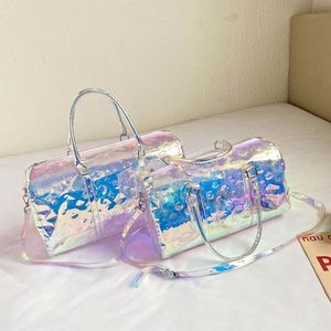 Muestra gratuita Bolso de mano grande y moderno para mujer, bolso de viaje transparente holográfico - Product Image 2