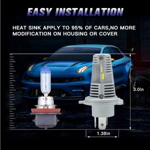 ไฟหน้ารถยนต์ XOVY M4 H4 แบบ Flood 50W ชิป Csp หลอดไฟหน้า Led Faro Led Canbus 12v ไฟหน้ารถจักรยานยนต์ Led - Product Image 6