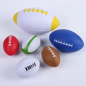 Haute Qualité Personnalisé Personnaliser Logo Rugby Forme PU Balle Anti-Stress Doux Sport En Plein Air Balle Anti-Stress