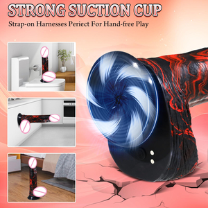 Consolador Vibrador Monstruo de Fantasía Enorme con Control Remoto para Estimulación Anal y Vaginal del Punto G, <span class=keywords><strong>Dildo</strong></span> Realista Grueso con Empuje Vibratorio - Product Image 3