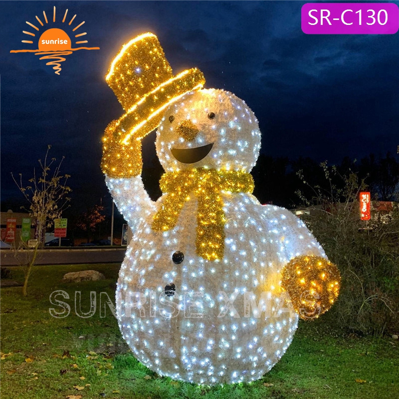 Outdoor LED Lighted Christmas Snowman - Large Decorations