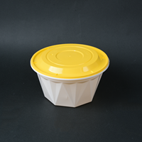 Micro-ondes plastique 24oz 32oz 38oz noir rond restaurant récipient à emporter étanche boîte de restauration rapide