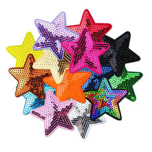 Appliques en plastique thermocollantes pour vêtements, en forme de cœur, étoile, à paillettes, couleur bonbon, écologiques, pour sublimation, vente en gros - Product Image 4