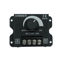 Variateur de lumière LED DC 12V-24V 30A, contrôleur numérique PWM à gradation progressive pour bande LED et lampe monochrome