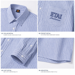 Wholesale Unisex Women <strong>Men</strong> <strong>Shirts</strong> High Quality Custom Pinstriped <strong>Men's</strong> <strong>Long</strong> <strong>Sleeve</strong> <strong>Shirts</strong> Luxury <strong>Shirt</strong> for <strong>Men</strong> Designer in Stock - Product Image 2