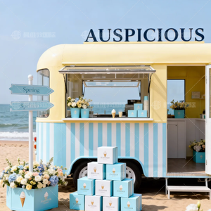 รถขายอาหารเคลื่อนที่อเนกประสงค์กลางแจ้ง สแตนเลส สำหรับขายอาหารจานด่วน ฮอทดอก ขนมหวาน ไอศกรีม และของว่างต่างๆ - Product Image 2