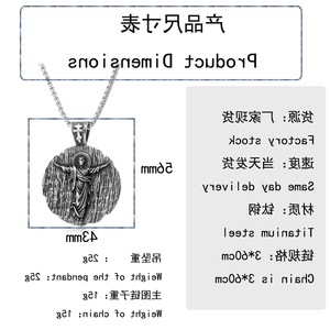 yunnique Stainless Steel Round Pendant Jesus Christ <b>Cross</b> Design Unisex Necklace Fashion Jewelry - Product Image 2