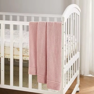 Couvertures pour bébés tricotées en coton peigné, point de riz rose vert <span class=keywords><strong>magique</strong></span>, <span class=keywords><strong>couverture</strong></span> de serviette pour nouveau-nés - Product Image 3