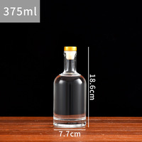 Bouteille de Luxe en Verre Transparent avec Bouchon pour Liqueur, Vin, Vodka, Whisky Nordique, Brandy, Tequila – Divers Formats : 50ML, 100ML, 200ML, 375ML, 500ML, 750ML, 1L