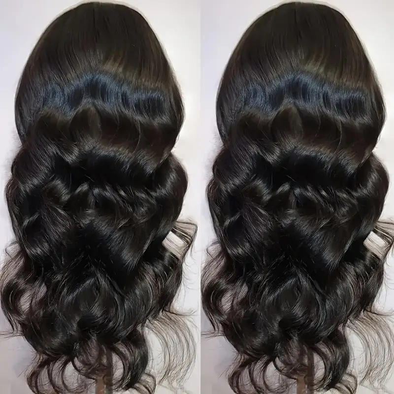 European American Women's Front Lace Wig Middle Parting New Style Big Wave Long Curly Hair Fluffy Natural Daily Full Human Hair