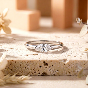 Minimalist Luxury Women's 925 Sterling <b>Silver</b> Gold Plated 1CT Marquise Cut Diamond <b>Solitaire</b> <b>Ring</b> for Wedding Party Custom - Product Image 1