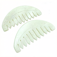 Peigne Guasha en jade Xiuyan poli à la main, masseur facial multifonction pour le soin de la peau de la tête, du cou et des yeux