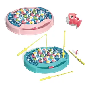 Children battery operated fishing game with music fish toy for kids