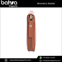 Dompet Panjang Wanita Kulit Asli Anti RFID dengan Ritsleting dan Kancing, Desain Menarik 18.5cm, Pilihan Logo Kustom, Laris Terjual