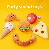 Jouet pour chien durable, résistant aux morsures, en peluche mignonne, en forme de hamburger, jouet sonore interactif pour races moyennes à grandes, parfait