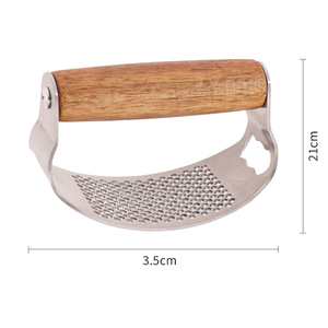Molinillo de acero inoxidable, picadora manual, trituradora de galletas, picadora de alimentos, prensa de <span class=keywords><strong>ajo</strong></span> y jengibre fácilmente, trituradora de <span class=keywords><strong>ajo</strong></span> con mango de madera - Product Image 2