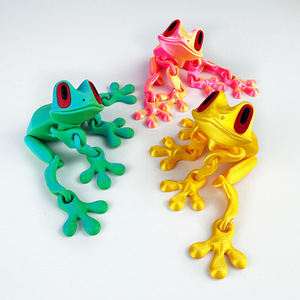 Autocollant magnétique populaire en verre noir en forme de grenouille pour réfrigérateur, modèle de jouet mobile imprimé en 3D à l'échelle 1/12 - Product Image 3