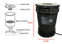 Système d'aéroponie et d'hydroponie à recirculation, 5 seaux ronds, seau de clonage, matériau de couverture en PP haute rigidité, système de culture en intérieur