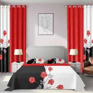 Ensemble de literie et rideaux de luxe 6 pièces, <span class=keywords><strong>imprimé</strong></span> papillon 3D personnalisé, drap-housse, drap plat, housse de <span class=keywords><strong>couette</strong></span>, 300TC, toutes saisons, style américain - Product Image 4
