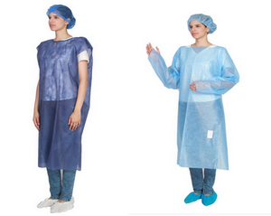 <span class=keywords><strong>Bata</strong></span> de pacientes Desechable de manga corta sin mangas, tela de PP SMS con espalda abierta, Polipropileno Desechable - Product Image 4