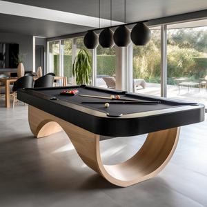Nouvelle <span class=keywords><strong>table</strong></span> de <span class=keywords><strong>billard</strong></span> <span class=keywords><strong>convertible</strong></span> en bois massif de luxe de haute qualité 8 pieds Moderne Personnalisée Intérieur 3 en 1 <span class=keywords><strong>Table</strong></span> de <span class=keywords><strong>billard</strong></span> de salle à manger avec LED - Product Image 3