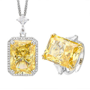 Nouvel ensemble de bijoux de luxe léger pour femme 2026, collier avec pendentif en zircon taille brillant et chaîne dorée, idéal pour mariage, fiançailles et soirées - Product Image 5