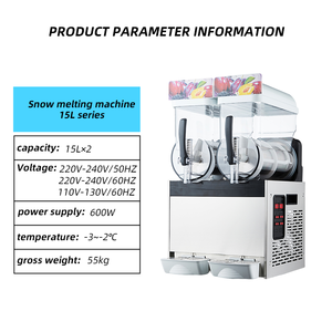 Macchina per Slush Commerciale HELAXEN XRJ15X2 in Acciaio Inox, Macchina per Bevande Congelate 220V per Ristoranti e Negozi di Tè al Latte - Product Image 2