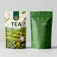 Sachet Doypack Personnalisé Imprimé Refermable Thermoscellable avec Fermeture Éclair en Plastique Alimentaire pour Emballage de Thé
