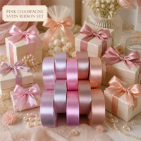 Ruban de décoration de mariage en satin, ruban brillant haute densité, boîte cadeau de fête, décoration de mariage, emballage de luxe, anniversaire, Halloween