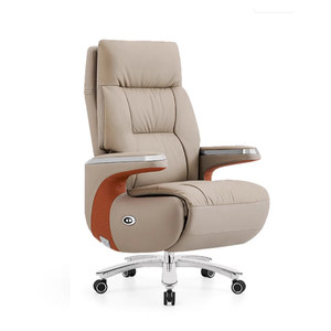 Electric Genuine Leather Executive Chair With Massage Function Office Reclining Chair Home Computer Chair Light Luxury High End - Product Image 4