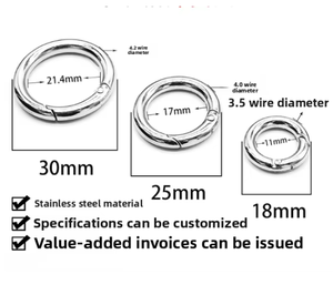 Đánh bóng thép không gỉ mùa xuân nhẫn đa Kích thước số lượng lớn bán buôn mở nhảy nhẫn cho DIY Móc Khóa Túi phụ kiện - Product Image 2