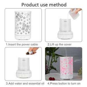 Creative Butterfly Pattern Aroma Diffuser White 0.5L Led Light Fog Type Essential Oil <b>Humidifier</b> For Home Use - Product Image 3