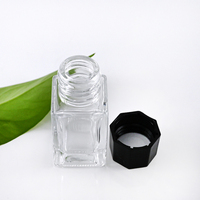 Logo personnalisé en gros 18 ml carré vide clair verre stylo bouteille d'encre stylo plume bouteille d'encre avec bouchon
