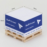 Bloc de papier personnalisé avec impression de logo sur 4 côtés, bloc de notes adhésives 7,6*7,6 avec palette en bois, bloc de notes personnalisé sur palette, bloc de mémo, bloc de notes