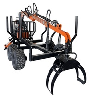 Nouvel équipement forestier mobile Grappin à bois Grue de levage Remorque à bois Grue à bois